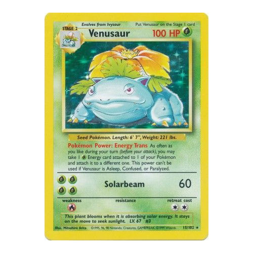 Venusaur 15/102 Pokemon Base Set Holo